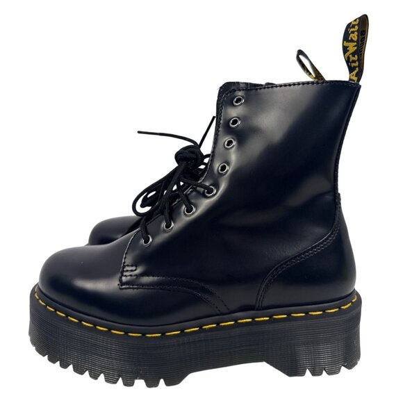 Dr. Martens Jadon Smooth Black Leather Platform Boots Zipper UK 7 EU 41, US 9 - Picture 4 of 8